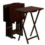PJ Wood Folding TV Trays, Espresso Set