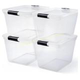 HOMZ 4-Pack 31-Qt Latching Bin Set