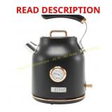Haden Black Retro Stainless Steel 1.7L Kettle