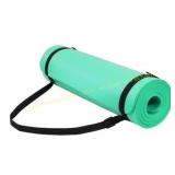 Fitvids 1/2-Inch Yoga Mat with Strap, Aqua