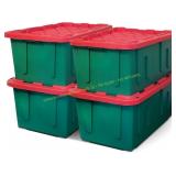 2 Pack Storage Bins 27gal Red/Green