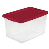 Sterilite 64 qt Clear/Red Latching Storage Box