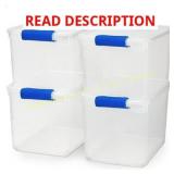 HOMZ 4-Pack 31 Qt Latching Lid Storage Bins