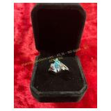 Ladies Sterling Silver Moonstone Ring.925