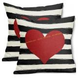 Valentine Pillow Covers 18x18 Set of 2