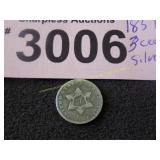 1851 three cent silver coin