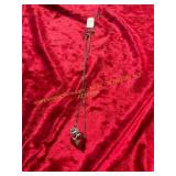 20in Gothic Rose Red Heart Pendant Necklace