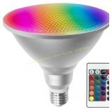 2ct PAR38 LED Flood Light 30W RGB+WW, Remote IP65