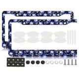 Blue Skull License Plate Frames with Screws