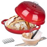 Enameled Cast Iron Dutch Oven 6 Qt, Red