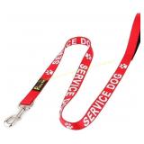 Plutus Pet Service Dog Leash 1" Wide, Red, 4ft