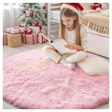 OLANLY Pink Rugs, Soft & Fluffy