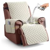 KinCam Waterproof Recliner Chair Cover, Ivory
