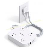 HANYCONY 5ft Power Strip with 4 USB Ports