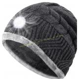 HIGHEVER LED Beanie Hat with Light - Gray