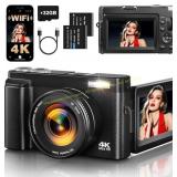 4K Digital Camera 64MP WiFi Autofocus