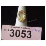 Simulated citrine and diamond ring  Size 6 ï¿½