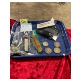 Knives, Arrowheads, Copy Coins