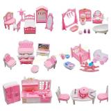 75 Pcs Dollhouse Furniture Kit for Kids 3+