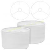 Drum Lamp Shades 13"x13" x9.8" White Set 2