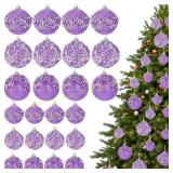 Poen 24 Pcs Glitter Christmas Ornaments Set