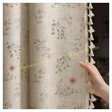 Boho 100% Blackout Curtains 84" 2P Beige