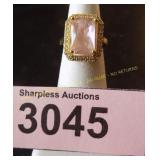 Simulated pink sapphire ring  Size  6