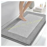 Non-Slip Bath Rugs 30"x46", Light Grey/Grey