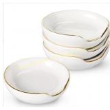 4 Pieces 2.7" Mini Ceramic Spoon Rests