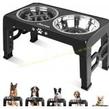 Elevated Dog Bowls with Stand   5-Height Set