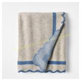 Scalloped Edge Throw Blue - Threshold  Design