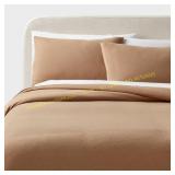 King Jersey Duvet & Sham Set Light Brown