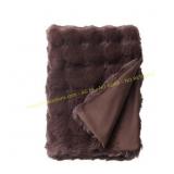 Bubble Faux Fur Throw Blanket Chocolate Brown