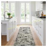 Solaris Runner Rug, Argent Charcoal, 2 2  x 6