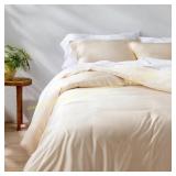 Casaluna King Rayon Bamboo Duvet Set Natural
