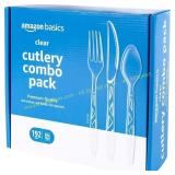 Amazon Basics Disposable Clear Cutlery Set, 192