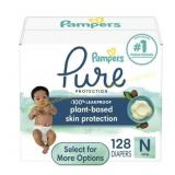 Pampers Pure Baby Diapers, Size 0, 128 pcs