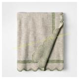 Scalloped Edge Throw Green - Threshold