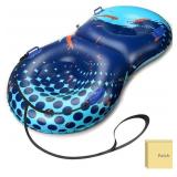 UOLUUK Snow Tube with Tow Rope, 2 Persons Sled