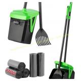 Pooper Scooper Swivel Bin & Rake + Bags