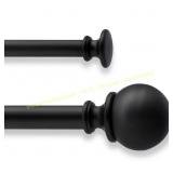66"-120" Ball Double Curtain Rod - Matte Black