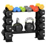 DERACY 5-Tier Dumbbell Rack, RACK ONLY