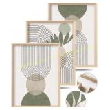 HesenDot Boho Sage Green Framed Wall Art