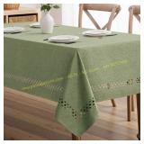 MIULEE Sage Green Linen Tablecloth 60x84