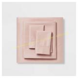 Queen Solid Performance 400TC Sheet Set Blush