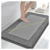 Bathroom Rugs 30x46" Non-Slip Mats, Grey/Gray