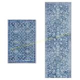Blue Washable Rug Set - 2x3 & 2x6 Rugs