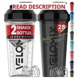 VELOMIX 2x 28 oz Protein Shaker Bottles