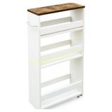 TEAMIX 4-Tier White Slim Storage Cart