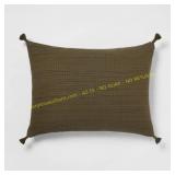 Threshold Standard Quilt Sham Olive Jacquard